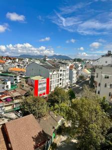 an overhead view of a city with buildings and trees at TTR Midtown View Hotel in Da Lat