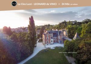 an aerial view of a large house with a yard at L'Etape Tourangelle in Tours