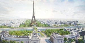 a rendering of the eiffel tower at Studio lumineux in Saint-Denis