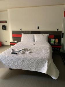 Postel nebo postele na pokoji v ubytování Hotel Planeta 3