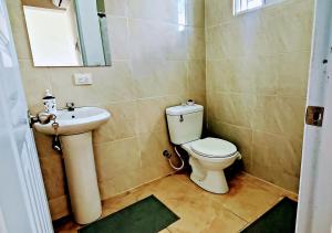 a bathroom with a toilet and a sink at Dominican Dream Apartments in Punta Cana +26 photos