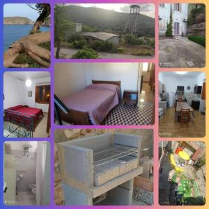 un collage de fotos de un dormitorio y una casa en casa con giardino Arbus Sardegna, en Arbus