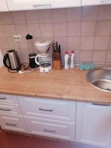 encimera de cocina con fregadero y encimera en Holiday home in Starigrad-Paklenica 6797 en Seline