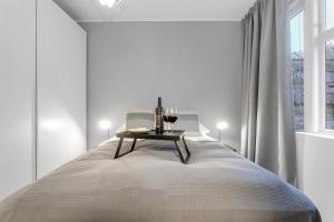 Postel nebo postele na pokoji v ubytování The Sunny Reykjavik House