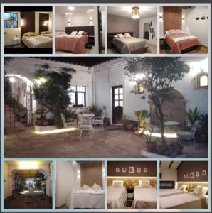 een collage van foto's van een slaapkamer en een woonkamer bij Ajayu Sucre in Sucre