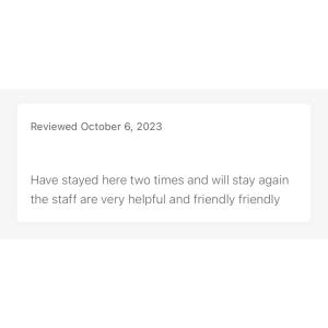 a screenshot of a text message with the words reviewed october at The Luxe Hotel Châu Đốc in Chau Doc