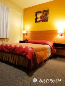 Una habitación de hotel con una cama en una habitación en Hotel La Paz, en La Paz