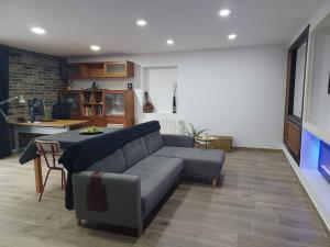 a living room with a couch and a table at Apartamento El Maset in Tárrega