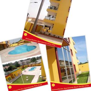 a brochure of a building with a swimming pool at Akkwa 2 Suites in Kololi