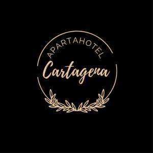 a gold logo for a restaurant with a laurelreath at Apartahotel Cartagena in Cartagena de Indias
