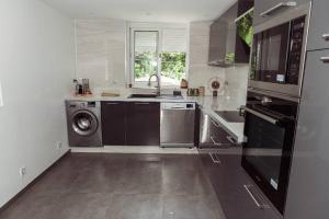 Kuchyň nebo kuchyňský kout v ubytování Villa F4 chic avec jacuzzi en Martinique