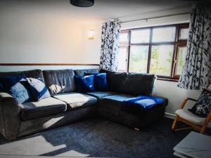 sala de estar con sofá y ventana en Drainllwyn en Bala