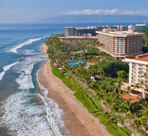 an aerial view of the beach at the excellence punta cana resort at Hyatt Regency Maui Resort & Spa in Lahaina