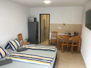 Kuchyň nebo kuchyňský kout v ubytování Apartmány U Hadiny