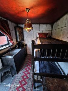 a bedroom with a bed and a sink in a room at Transylvania House in York
