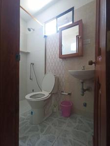 巴蘭基亞的住宿－APARTAESTUDIO LA 27，一间带卫生间和水槽的浴室