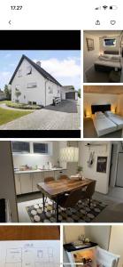 a collage of photos of a kitchen and a house at Happy Fisherman BnB in Aalborg
