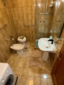 a bathroom with a toilet and a sink and a shower at Guest House Demma in Rome