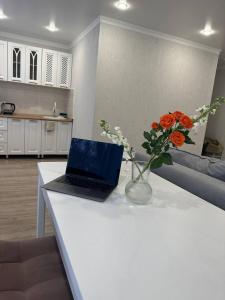 Kuchyň nebo kuchyňský kout v ubytování Luxe Apartment