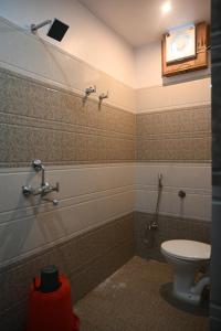 a bathroom with a toilet and a bath tub at HOTEL DIAMANT INN in Patna