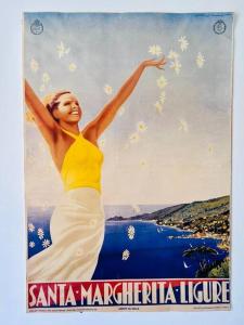 a poster of a woman with her arms in the air at Le Pinède - Apt 4 Prs- Parking - Clim - 500m plages in Antibes