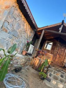 Kumluca的住宿－Olympos Ceratonia Dağ evi，享有带建筑的房屋的外部景色
