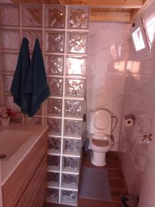 a bathroom with a toilet and a tub and a sink at Mar y reina in Puerto del Rosario