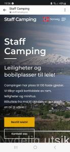 Captura de pantalla de un sitio web de acampada inicial con un tren en Malangen Apartment en Kjerkevik