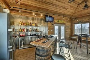 a room with a bar in a wooden cabin at The Brighton Exchange in Brighton