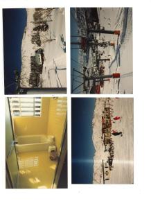 un collage de quatre images différentes d'un bâtiment dans l'établissement STI SKI LODGE, à Seki