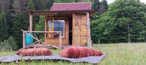 本赫沃的住宿－Unique off-grid cabin in raw nature: Bucephalus，一个带两个圆顶的小小屋