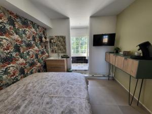 TV a/nebo společenská místnost v ubytování WonderBar (Auberge du Trinquet)