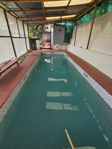 - une piscine dans un bâtiment d'eau verte dans l'établissement Godhuli Eco Stay, à Kalimpong
