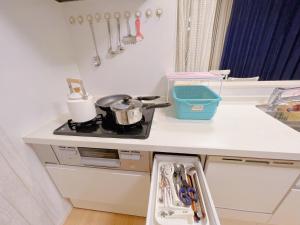 JINGHOUSE高砂（無料駐車場）一戸建て 上野/浅草/银座/天空树廚房或簡易廚房