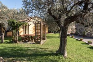 a picnic table and a gazebo in a park at Il Pintello - Lo Scricciolo in Massanera