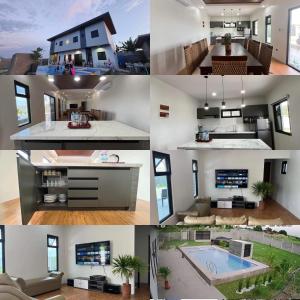 un collage de fotos de una casa con piscina en The Moongate, en San Fernando