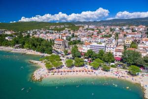 an aerial view of a beach in a city at Room Laura in Crikvenica