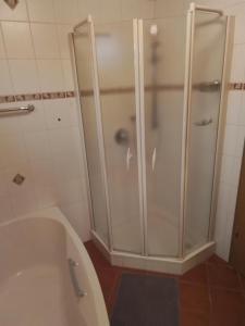 Bilik mandi di Ferienwohnung Franz