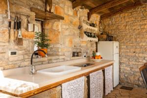 Kuchyň nebo kuchyňský kout v ubytování Rustic villa Janko with pool in Sveti Lovrec