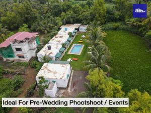 an aerial view of a wedding videothe wedding photography shoots at Boutique Room At Bora Bora in Vaishet