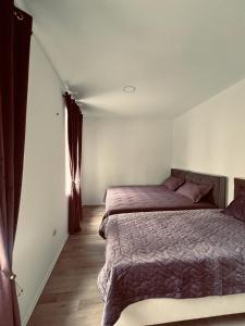 1 Schlafzimmer mit 2 Betten und einem Fenster in der Unterkunft Apartmani Edo in Stolac