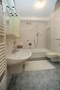 プレダッツォにあるAppartamento Dolomitiのバスルーム(洗面台、トイレ、シャワー付)