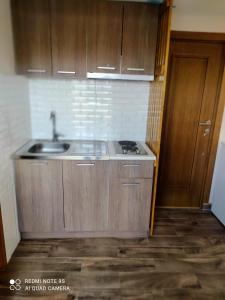 a kitchen with a sink and a counter top at Kuca za odmor Milica in Vrnjačka Banja