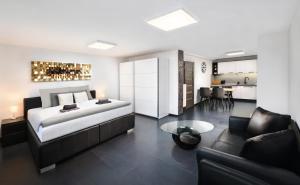 Posteľ alebo postele v izbe v ubytovaní Luxus apartmán pod hradom