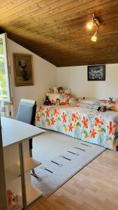 Letto o letti in una camera di Alpenblick Loft neben Skilift in Amden Arvenbüel
