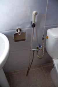 a shower in a bathroom with a toilet at Appartement meublé 2 pièces rez de chaussée, Résidence Nehemie in Abidjan