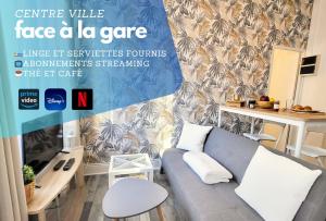 Posedenie v ubytovaní Appartement Cosy - En face de la gare, au centre ville