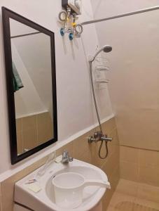 un baño con lavabo y espejo en Guillen Plantaciones Resort Farm, en Cebú 43 fotos más