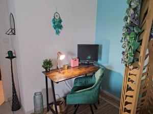 TV a/nebo společenská místnost v ubytování Superbe appart cosy, balcon, parking