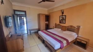 a bedroom with a large bed and a tv at HOTEL CITADEL in Vasco Da Gama